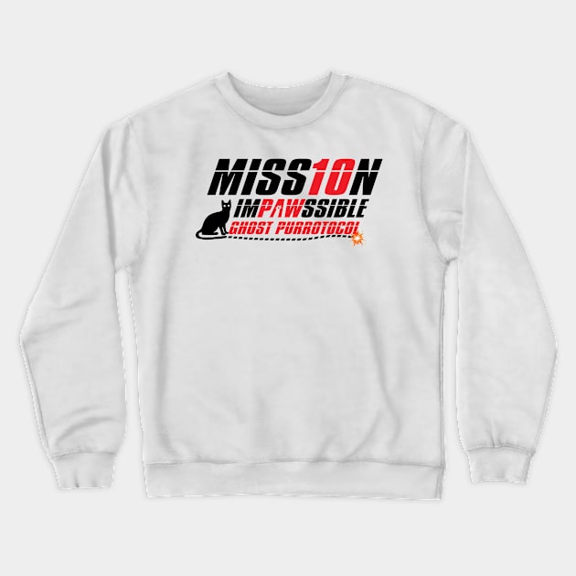 Mission Impawssible White Crewneck Sweatshirt by Cinestore Merch